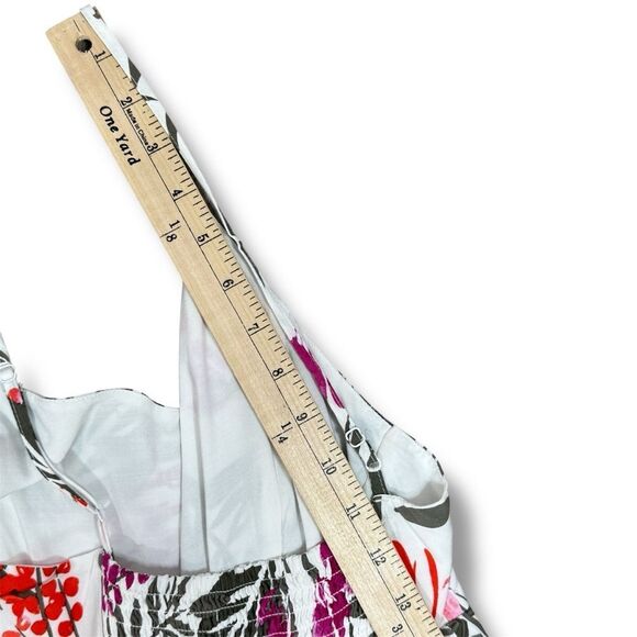 Old Navy Tropical Floral Print Cami Sundress Fit Flare White Pink Small - Picture 13 of 14